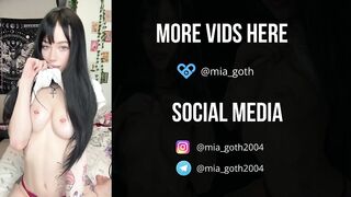 Teen Gothic Girl sluggishly takes off her unnecessary raiment and starts to sluggishly masturbate her snatch and does Ahegao