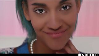 Real Life Comics - Capri Lmonde loses milk around and squirt in her own mouth - Squirts cum!