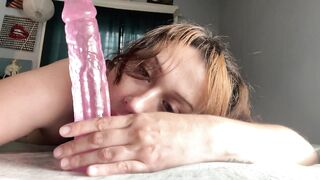 Fishnet Frenzy - Riding My Sex toy, Sloppy BJ, & Close Up Orgasm