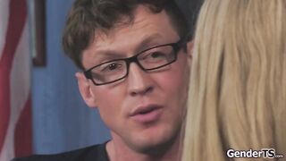 Tgirl coed helps classmate with boner