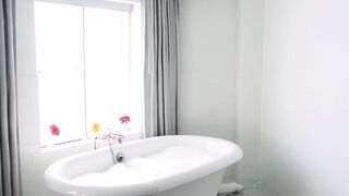 Young black lesbian babes have sex in the bath tub