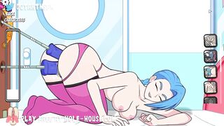 Jinx using the vibrator machine to make herself cum moaning orgasm - Hole House