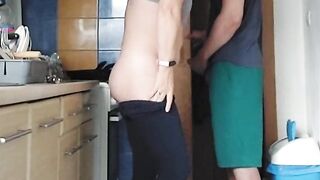 sex in the kitchen whilst preparing lunch