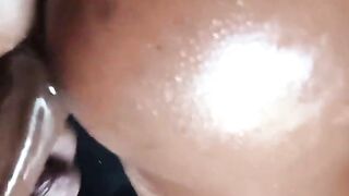 Beefy massive black shlong piping a black African gal down.