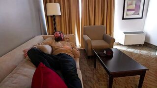 Stepmom shares hotel bed with stepson and they end up screwing - Leaving her creampied