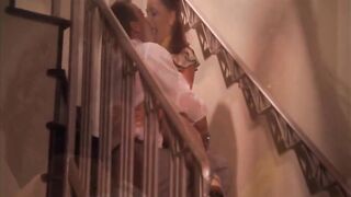 Horny Housewife Fucking Hard on the Stairs of the House