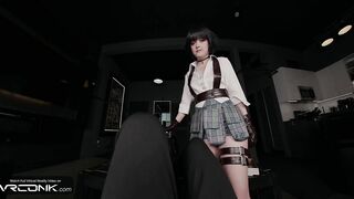 VR Conk: Teen Lady in Uniform Sucks Biggest Jock In Cosplay Porn