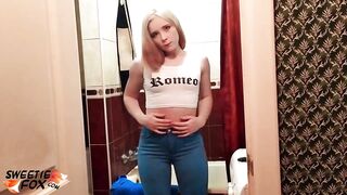 Redhead Blow job-job Dong Built Guy and Snatch Screwing after Washroom
