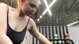 Risky Fucking with big sextoy in the changing room
