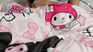 I catch my stepsister secretly masturbating below the covers