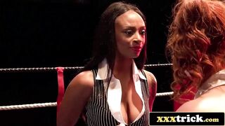 Teen Machine Overwhelmed by Busty Mistress in Sweaty Pro Wrestling Encounter