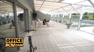 POV - Fucking your busty office brunette Mary Bambola