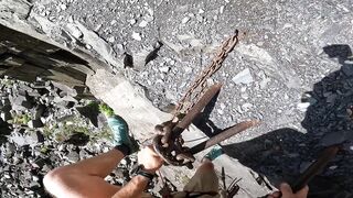 Risky public fuck while exploring an abandoned quarry