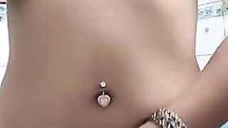 Asian angel play her pussy in bath