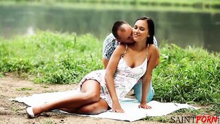 Male and Female Bffs Find Comfort in Each Other's Bodies by the River