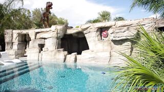 SheHerGirls - Kitana Montana Get's tranny Big Shlong Surprise From Stunning Pool Hotty Eva Maxim