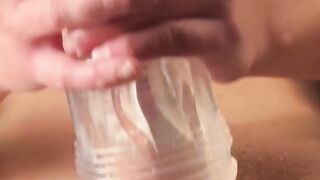 Fleshlight Edging in Hotel Chair Ends with Intense Orgasm - HD Closeup