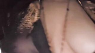 tattooed thighs move with unnatural melons thrusting
