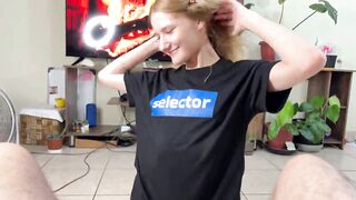 Cute angel, deepthroat, big rod, sloppy oral job fun, cum on bazookas, facial, cum in mouth, amateur, real couple.