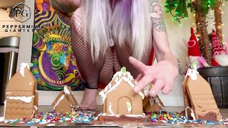 Giantess Christmas Village Slo-mo Crush Destroying My Gingerbread Houses in Slow Motion