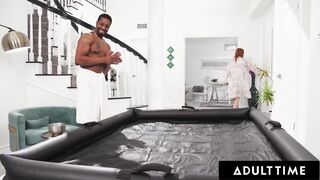 ADULT TIME - MILF Sophia Locke Arranges Nuru Massage Birthday Surprise With Angel Ritchie For Her BF