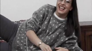 Glasses-wearing Brunette Gets Pounded in Retro Hardcore Fuck