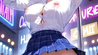 Hentai manga - Big booty and busty hotty dancing