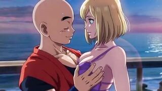 Android 18 & Krillin beach house Passion - Romantic 3D Comics