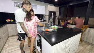 Hottest Moment: Mi Best Friend Screwing Mi Best Friend in the Kitchen During the time that I Talked Without Saber Anything