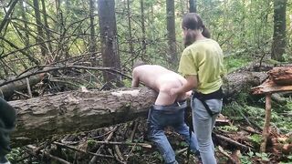 Girl pegging chap amateur outdoor