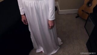 Blue- eyed brunette got kidnapped and enjoyed being nude in front of a masked stranger