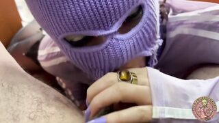 MASKED FACE CHOKES ON RAGGED ORAL-SEX-SEX CUM