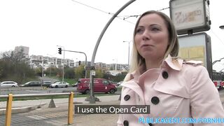 PublicAgent Bibi fucks a stranger outside for a free rail card