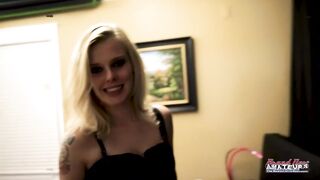 Myaa Tattooed Golden-haired Footjob Tease Vehement Sole Wanking Heat!