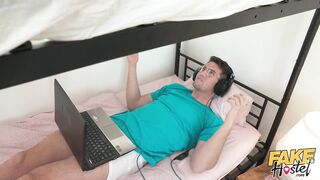 Fake Hostel - Teen with super wet grooly pussy oozes her warm honey on college dorm boyfrends face