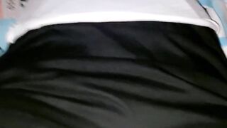 My Wife's Black Hawt Panties & White Top - Secret Crossdressing Jerk Off Session