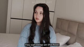 Oops... Step son inadvertently cum in step mama after screwed her in shared bed at night in hotel room with Flexy Lover