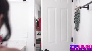Flirty Stepsis Aria Valencia Masturbates with Sex-toy Then Implores Stepbro to Bang Her Moist Cunt