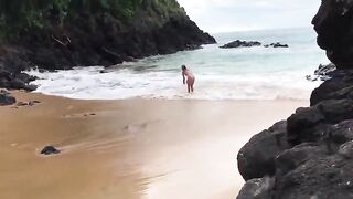 A milf teased a stranger and got a dick in her ass right on the beach.