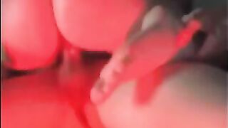 Riding massive penis twerking