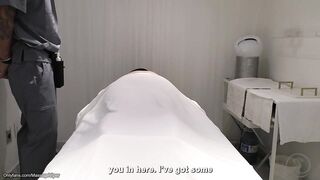 Legit massage client gets a cheerful ending