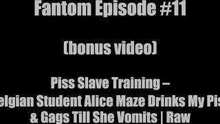 Fantom Urinate Ritual - Belgian Teen Alice Maze Drinks Every Drop (bonus)