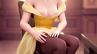 Belle from Beauty and the Beast 3D cartoon animation
