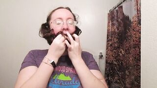 Removing Pig Tails with Long Bushy Hair