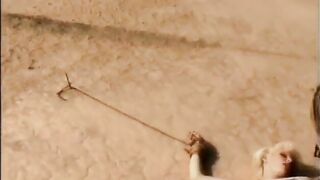 Stunning blonde with huge bazookas gets a worthwhile anal screw from a cowboy in desert