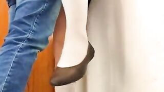 Schoolgirl Fucked and Creampied Standing against the Window in Empty Classroom