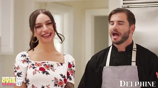 Delphine Films- April Olsen's Naughty Cooking Show Turns Into a Hot THREE-SOME
