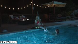 VIXEN - Janice Griffith and ivy wolfe sneak into backyard for nighttime pool pleasure
