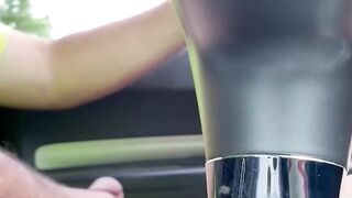 Masturbating in drive-thru (no orgasm)