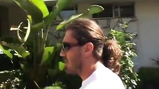 Fit hunk gives golden-haired hottie a massage then this honey sucks his tool